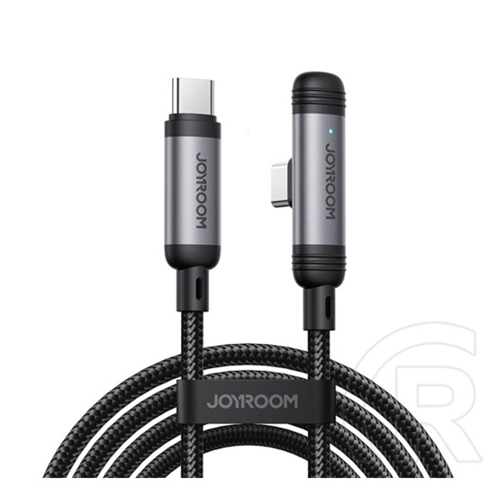 Joyroom s-a56 enjoyx series adatkábel (type-c - type-c, 60w, gyorstöltő, 90 fokos, cipőfűző, 120cm) fekete
