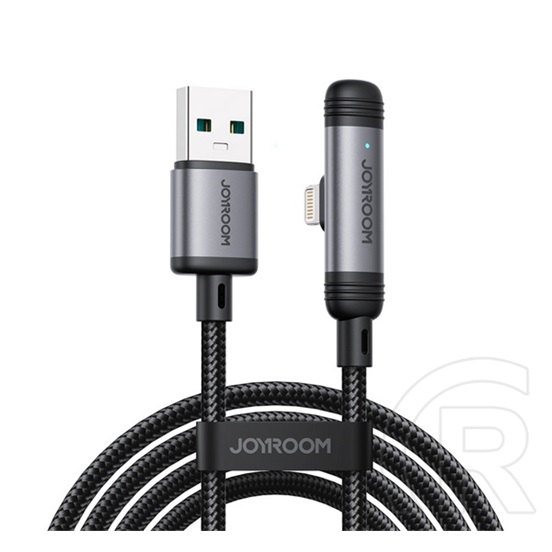 Joyroom s-a56 enjoyx series adatkábel (usb - lightning, 3a, gyorstöltő, 90 fokos, cipőfűző, 120cm) fekete