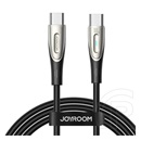 Joyroom star-light adatkábel (type-c - type-c, 100w, 120cm, gyorstöltő, led jelzés) fekete