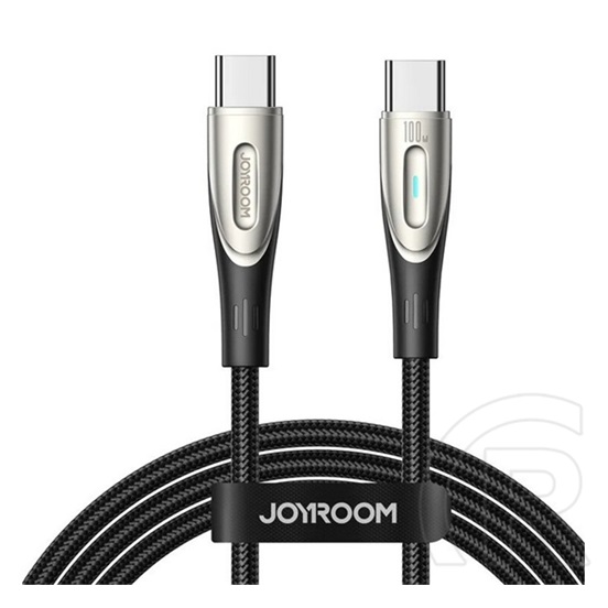 Joyroom star-light adatkábel (type-c - type-c, 100w, 120cm, gyorstöltő, led jelzés) fekete