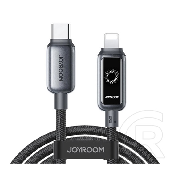 Joyroom starflight a55 adatkábel (type-c - lightning, 30w, pd gyorstöltő, led jelzés, 120cm) fekete