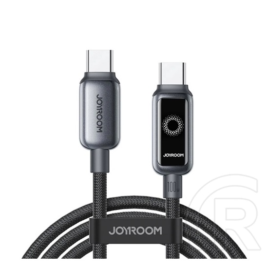Joyroom starflight adatkábel (type-c - type-c, 100w, pd gyorstöltő, led jelzés, 120cm) fekete