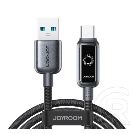 Joyroom starflight adatkábel (usb - type-c, 66w, pd gyorstöltő, led jelzés, 120cm) fekete