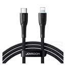 Joyroom starry adatkábel (type-c - lightning, 30w, pd gyorstöltő, 100cm, led jelzés) fekete