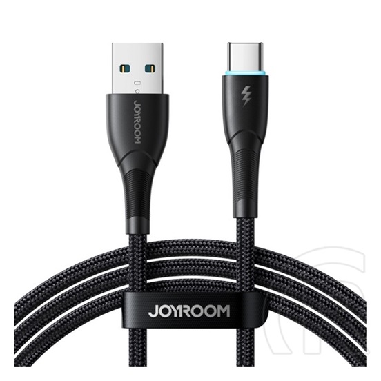 Joyroom starry adatkábel (usb - type-c, gyorstöltő, 100cm, cipőfűző, led jelzés) fekete