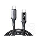 Joyroom startalk adatkábel (type-c - type-c, 100w, pd gyorstöltő, led jelzés, 120cm) fekete