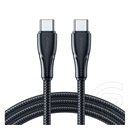 Joyroom surpass adatkábel (type-c - type-c, 60w, gyorstöltő, törésgátló, 25cm) fekete