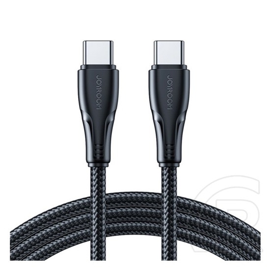 Joyroom surpass adatkábel (type-c - type-c, 60w, gyorstöltő, törésgátló, 25cm) fekete