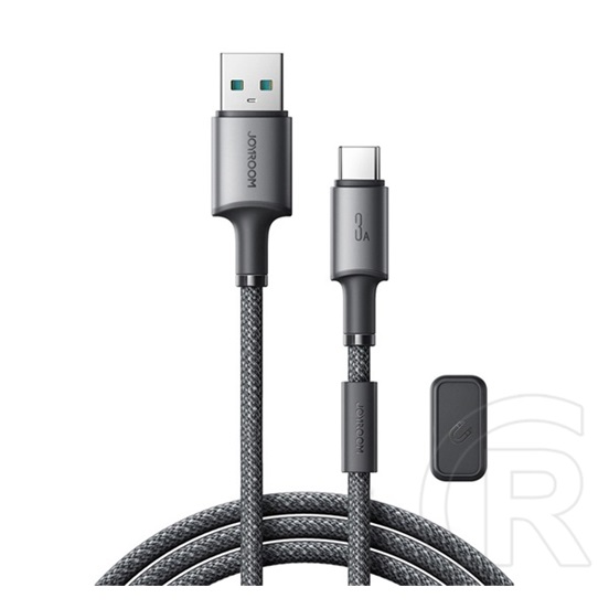 Joyroom unlimited adatkábel (usb - type-c, 3a, gyorstöltő, 120cm + mágneses kábelrendező) szürke