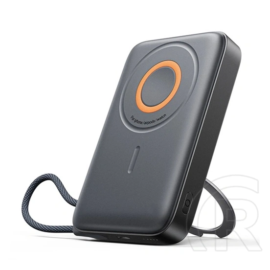 Joyroom vésztöltő type-c aljzat (10000mah, 22.5w, gyorstöltő, led jelzés, kitámasztó, fix type-c kábel, fekete)