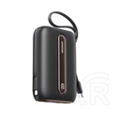Joyroom vésztöltő usb+type-c aljzat (10000mah, 22.5w, gyorstöltő + fix type-c+lightning kábel) fekete