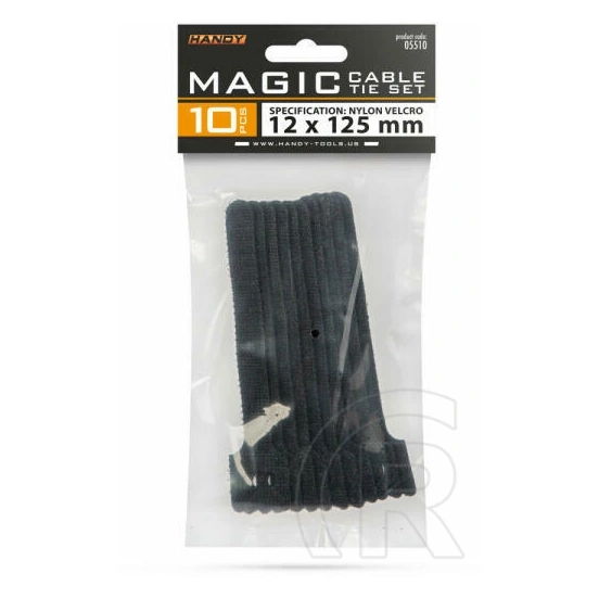 Kábel kötöző tépőzáras 125mm 10db/cs