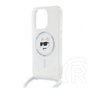 Karl Lagerfeld IML Crossbody Choupette szilikon telefonvédő (ütésálló, MagSafe, nyakpánt, átlátszó)