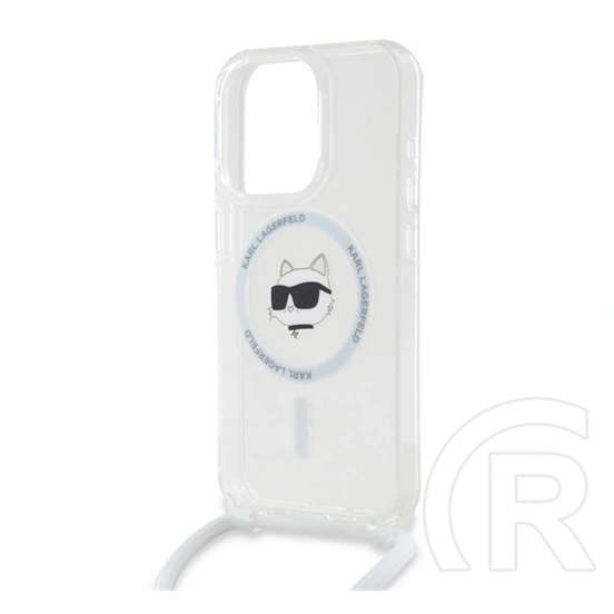 Karl Lagerfeld IML Crossbody Choupette szilikon telefonvédő (ütésálló, MagSafe, nyakpánt, átlátszó)