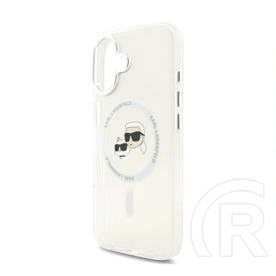 Karl Lagerfeld IML K&CH Heads Metal Frame szilikon telefonvédő (ütésállóság, kameravédő, MagSafe, átlátszó)