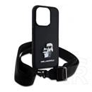 Karl Lagerfeld Saffiano Crossbody Strap Metal Karl and Choupette szilikon telefonvédő (ütésállóság, nyakpánt, prémium, f
