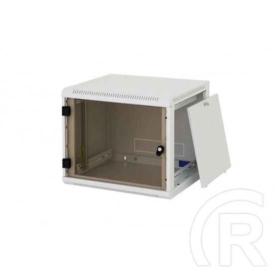 Keline Fali rack szekrény 6U 19" (600x595 mm, IP30, levehető és zárható oldalfalak, edzett füstüveg ajtó, kábelbevezeté