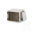 Keline Fali rack szekrény 9U 19" 600x595 mm (levehető, zárható oldalfalak, edzett füstüveg ajtó, IP30, előkészített káb