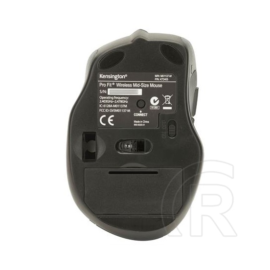 Kensington Pro Fit Mid-Size cordless optikai egér (USB, fekete)