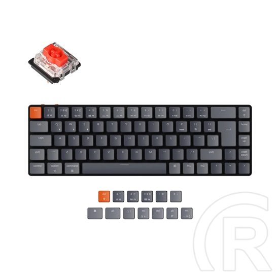 Keychron K7 Gateron RGB Backlight Red Switch mechanikus billentyűzet (UK, USB/Bluetooth, fekete)