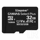 Kingston memóriakártya transflash 32gb (microsdxc canvas select plus - class 10, uhs-1, a1)