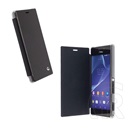 Krussell FlipCover BODEN Sony Xperia M2 (D2303) műanyag telefonvédő (átlátszó hátlap, oldalra nyíló bőr hatású) fekete