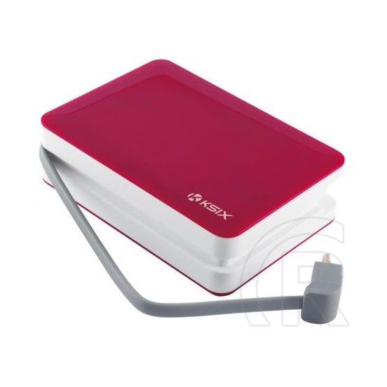 Ksix Powerbank beépített Micro-USB kábellel (4000 mAh, pink)