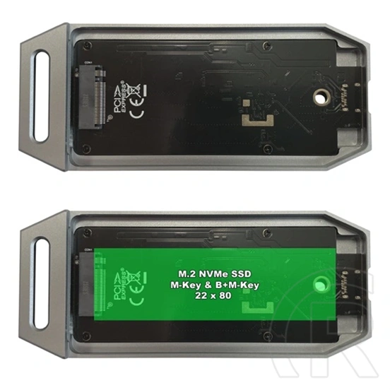 LC-Power LC-M2-C-USB4 külső ház (M.2, NVMe, USB 4 Gen 3x2 Type-C, szürke)