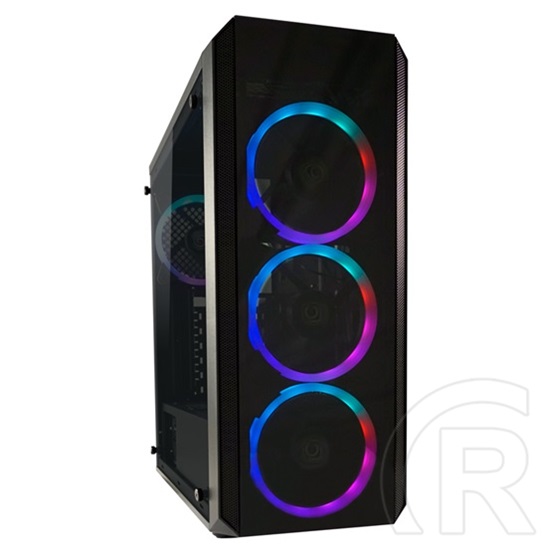 LC Power Gaming 703B QuadLuxx (ATX, ablakos, fekete)