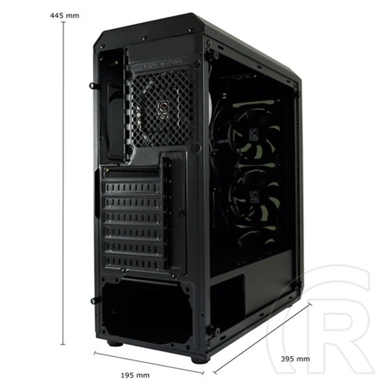 LC Power Gaming 703B QuadLuxx (ATX, ablakos, fekete)