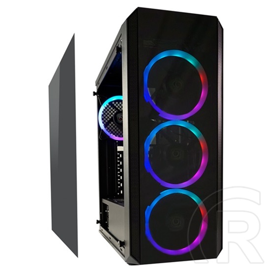 LC Power Gaming 703B QuadLuxx (ATX, ablakos, fekete)
