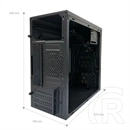 LC Power LC-2004MB-V3-ON (Micro-ATX, 3x 3,5" HDD, 2x 2,5" HDD/SSD, 1x 5,25", USB-C, 2x USB-A, fekete)