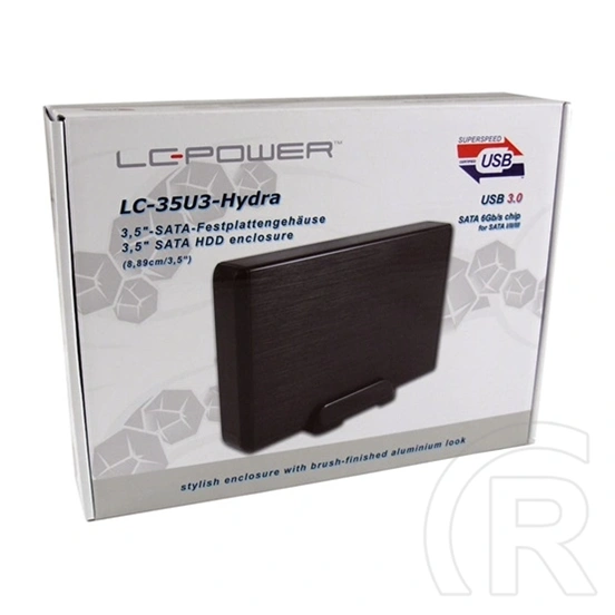 LC Power LC-35U3-Hydra külső ház (3,5", SATA I/II/III, USB 3.0, fekete)