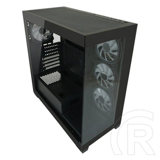 LC Power LC-715B-ON Seamless_X (midi torony, ATX, ablakos, fekete)