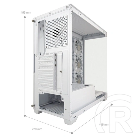 LC Power LC-715W-ON Seamless Pale X (midi torony, ATX, ablakos, fehér)