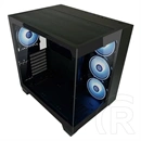 LC Power LC-809B-ON Dark Storm X (midi torony, E-ATX, ablakos, ARGB, fekete)