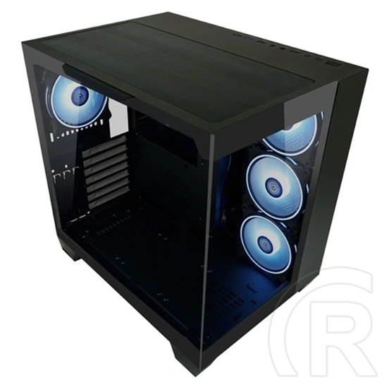 LC Power LC-809B-ON Dark Storm X (midi torony, E-ATX, ablakos, ARGB, fekete)