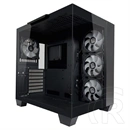LC Power LC-809B-ON Dark Storm X (midi torony, E-ATX, ablakos, ARGB, fekete)