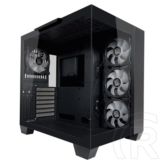 LC Power LC-809B-ON Dark Storm X (midi torony, E-ATX, ablakos, ARGB, fekete)