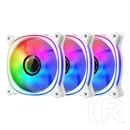 LC Power LC-CF-120-ARGB-KIT-R-W ARGB hűtő ventilátor (120 mm, PWM, 600-1600 rpm, FDB, fehér)