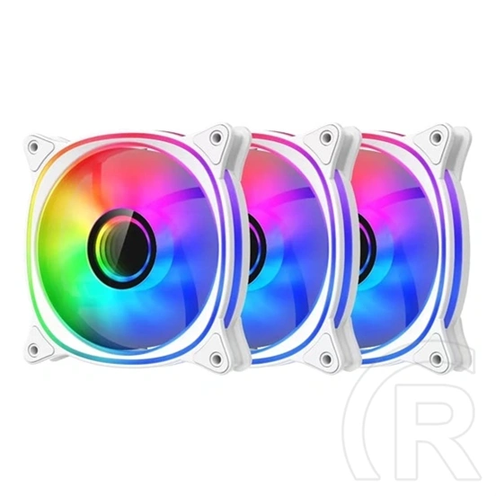LC Power LC-CF-120-ARGB-KIT-R-W ARGB hűtő ventilátor (120 mm, PWM, 600-1600 rpm, FDB, fehér)