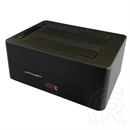 LC Power LC-DOCK-U3-V HDD/SSD dokkoló (USB 3.2 Gen1 Type-B, 2,5"/3,5" SATA, UASP, AC adapter mellékelve, USB kábel, feke