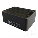 LC Power LC-DOCK-U3-V HDD/SSD dokkoló (USB 3.2 Gen1 Type-B, 2,5"/3,5" SATA, UASP, AC adapter mellékelve, USB kábel, feke