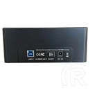 LC Power LC-DOCK-U3-V HDD/SSD dokkoló (USB 3.2 Gen1 Type-B, 2,5"/3,5" SATA, UASP, AC adapter mellékelve, USB kábel, feke