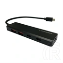 LC Power LC-HUB-U3-4-C USB hub (2x USB-A, 2x USB-C, 1x USB-C tápellátás, USB 3.2 Gen2x1 10 Gb/s)