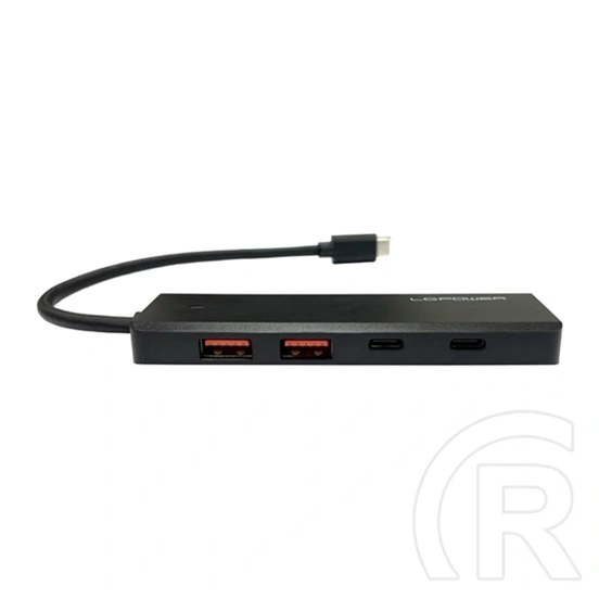 LC Power LC-HUB-U3-4-C USB hub (2x USB-A, 2x USB-C, 1x USB-C tápellátás, USB 3.2 Gen2x1 10 Gb/s)