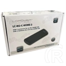 LC Power LC-M2-C-NVME-2X2-RAID külső ház (M.2, NVMe, USB-C 3.2 Gen 2x2, RAID 0/1/LARGE, fekete)