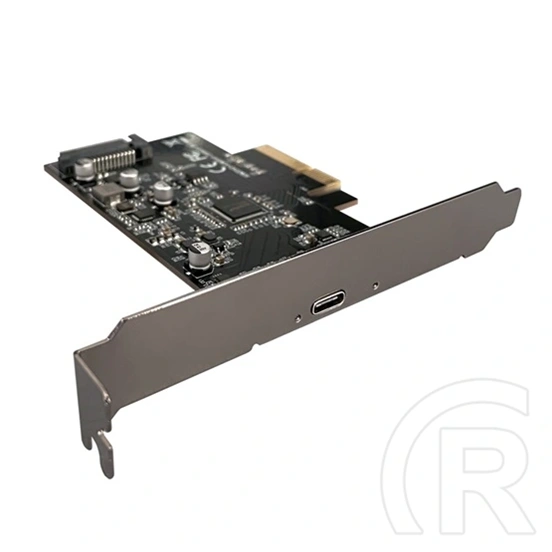 LC Power LC-PCI-C-USB32-2X2 PCIe adapter kártya (USB 3.2 Gen 2x2, USB-C, PCIe x4, külső NVMe M.2, LED, 20 Gb/s, fekete)