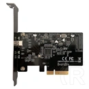 LC Power LC-PCI-C-USB32-2X2 PCIe adapter kártya (USB 3.2 Gen 2x2, USB-C, PCIe x4, külső NVMe M.2, LED, 20 Gb/s, fekete)