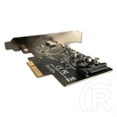 LC Power LC-PCI-C-USB32-2X2 PCIe adapter kártya (USB 3.2 Gen 2x2, USB-C, PCIe x4, külső NVMe M.2, LED, 20 Gb/s, fekete)